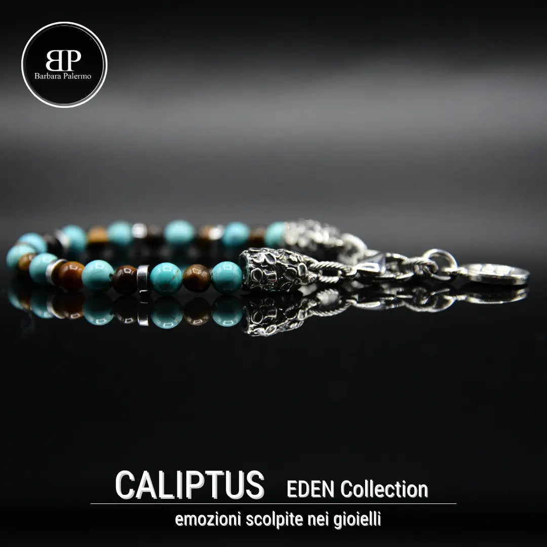 Caliptus-Armband: Essenz von Eden in Türkis und Tigerauge