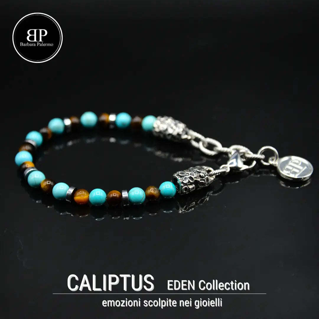 Caliptus-Armband: Essenz von Eden in Türkis und Tigerauge