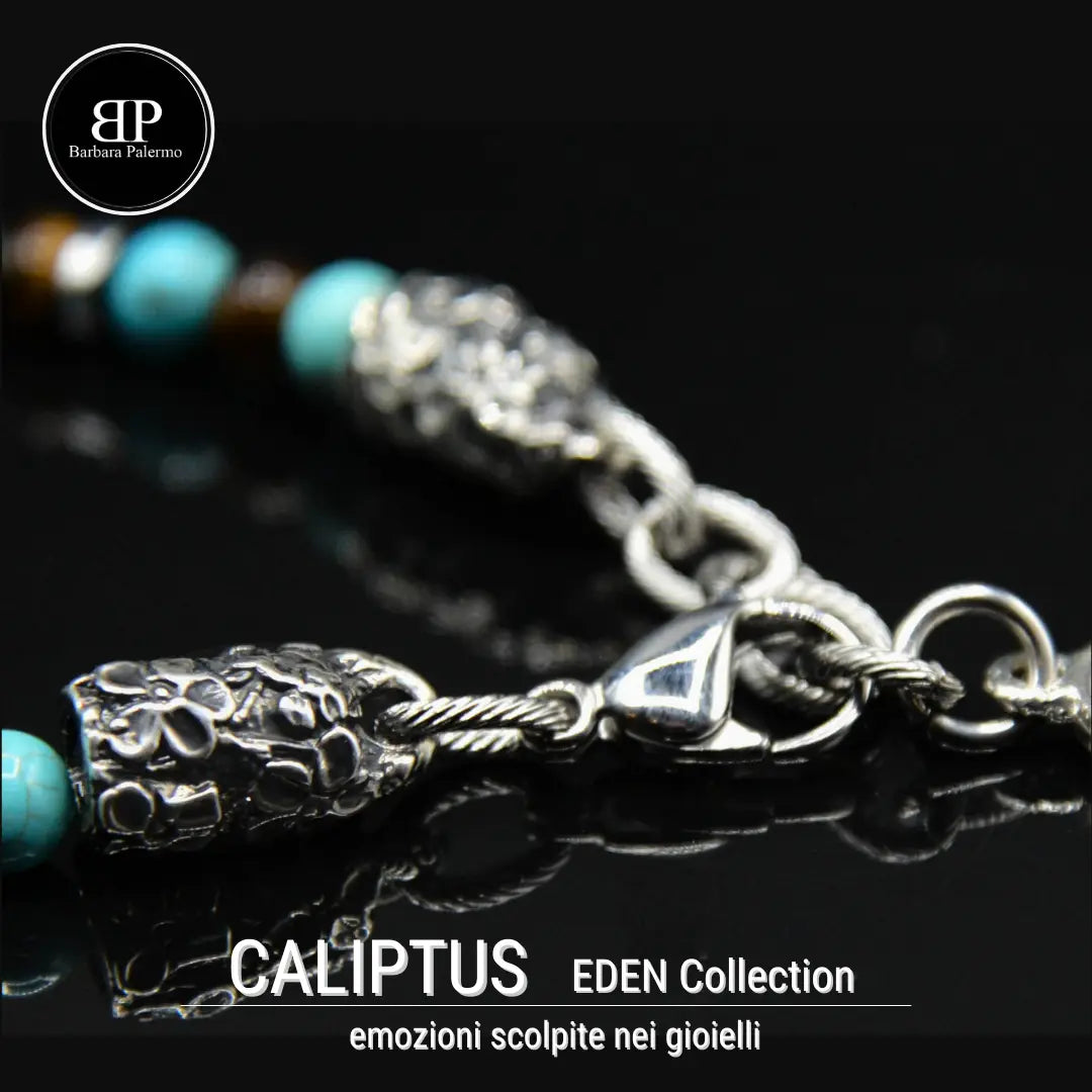 Caliptus-Armband: Essenz von Eden in Türkis und Tigerauge