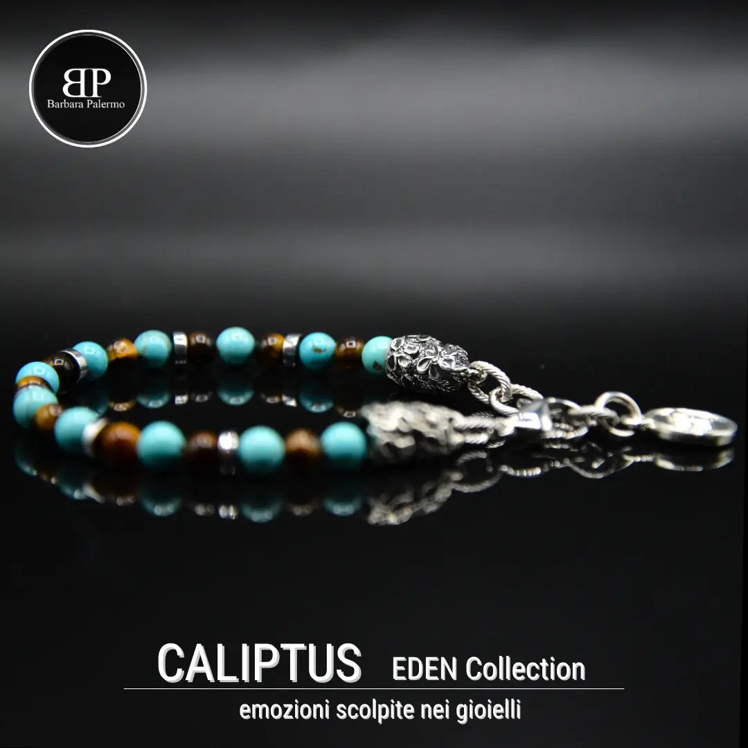 Caliptus-Armband: Essenz von Eden in Türkis und Tigerauge