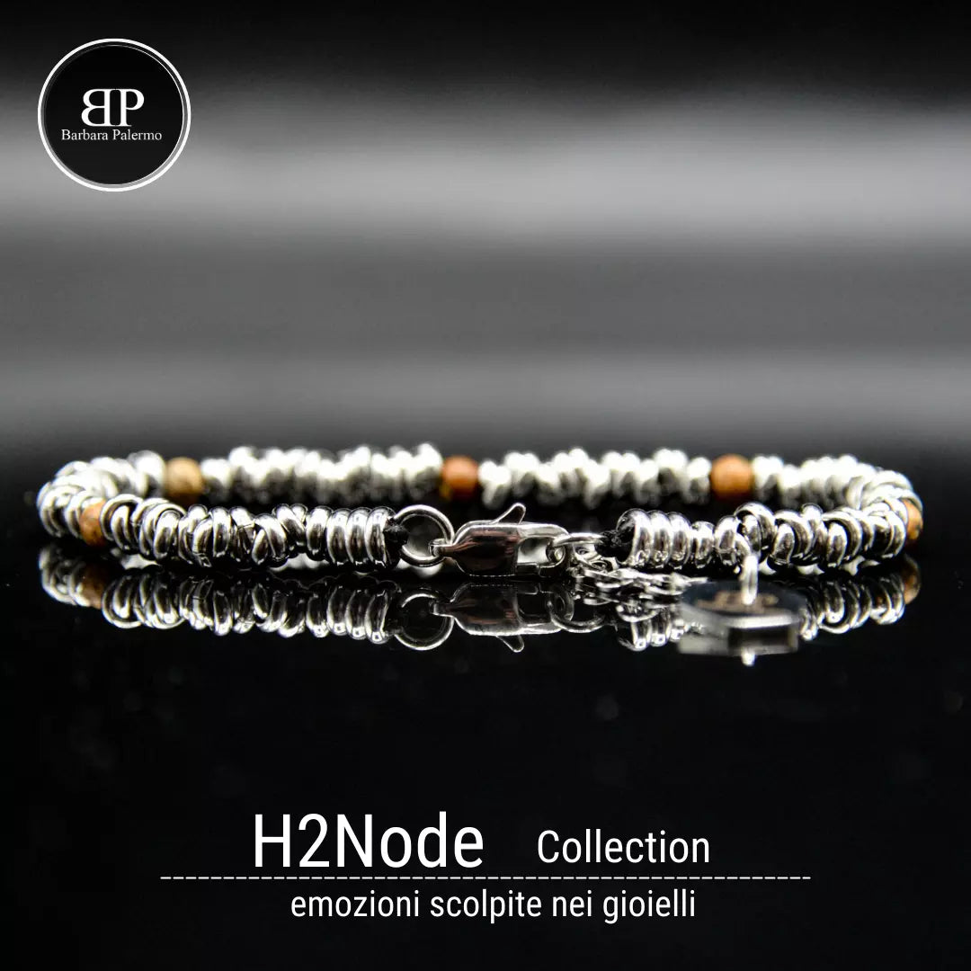Bracciale H2Node con Pietra Paesina (Diaspro Paesaggio)