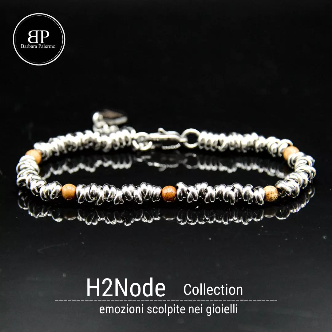 Bracciale H2Node con Pietra Paesina (Diaspro Paesaggio)