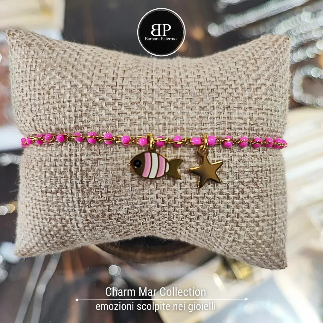 Pfirsich-Stern-Armband: Schattierungen des Meeres in Pink