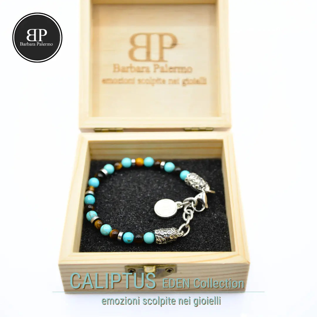 Caliptus-Armband: Essenz von Eden in Türkis und Tigerauge