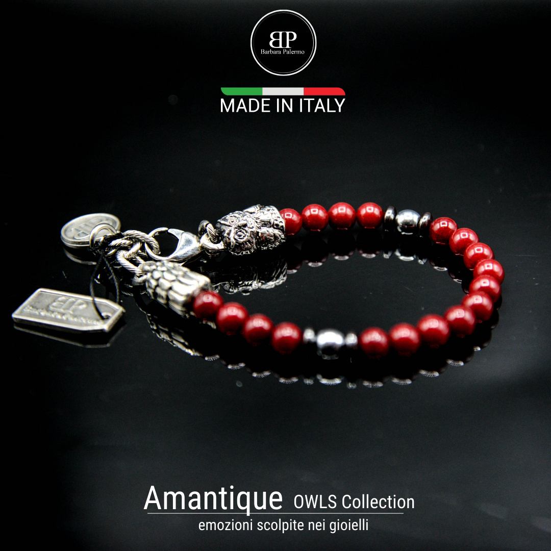 Knallrotes Set: Ring und Armband