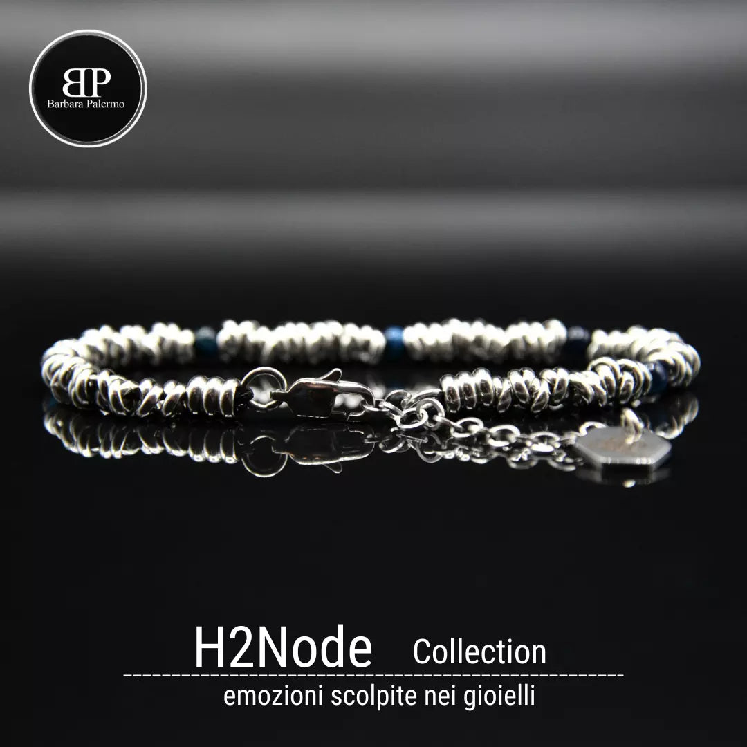 H2Node-Armband mit blauem Tigerauge