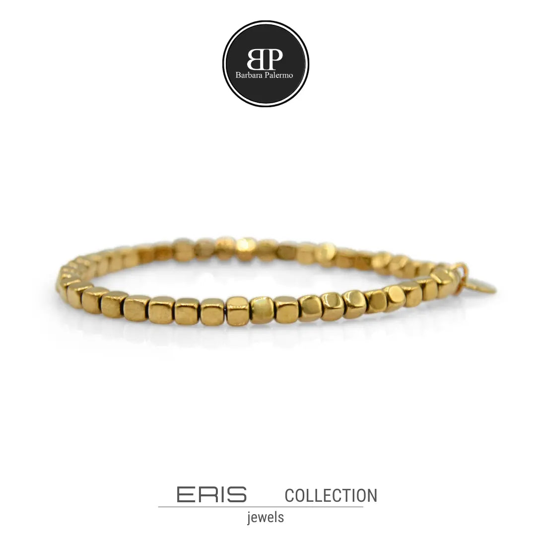Bracciale con Cubotti in Ematite Oro 4mm