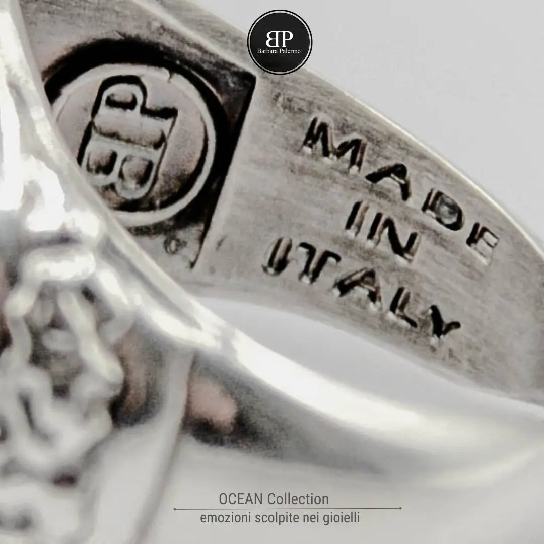 Schwarzer Steinring: OceanNight mit Achat