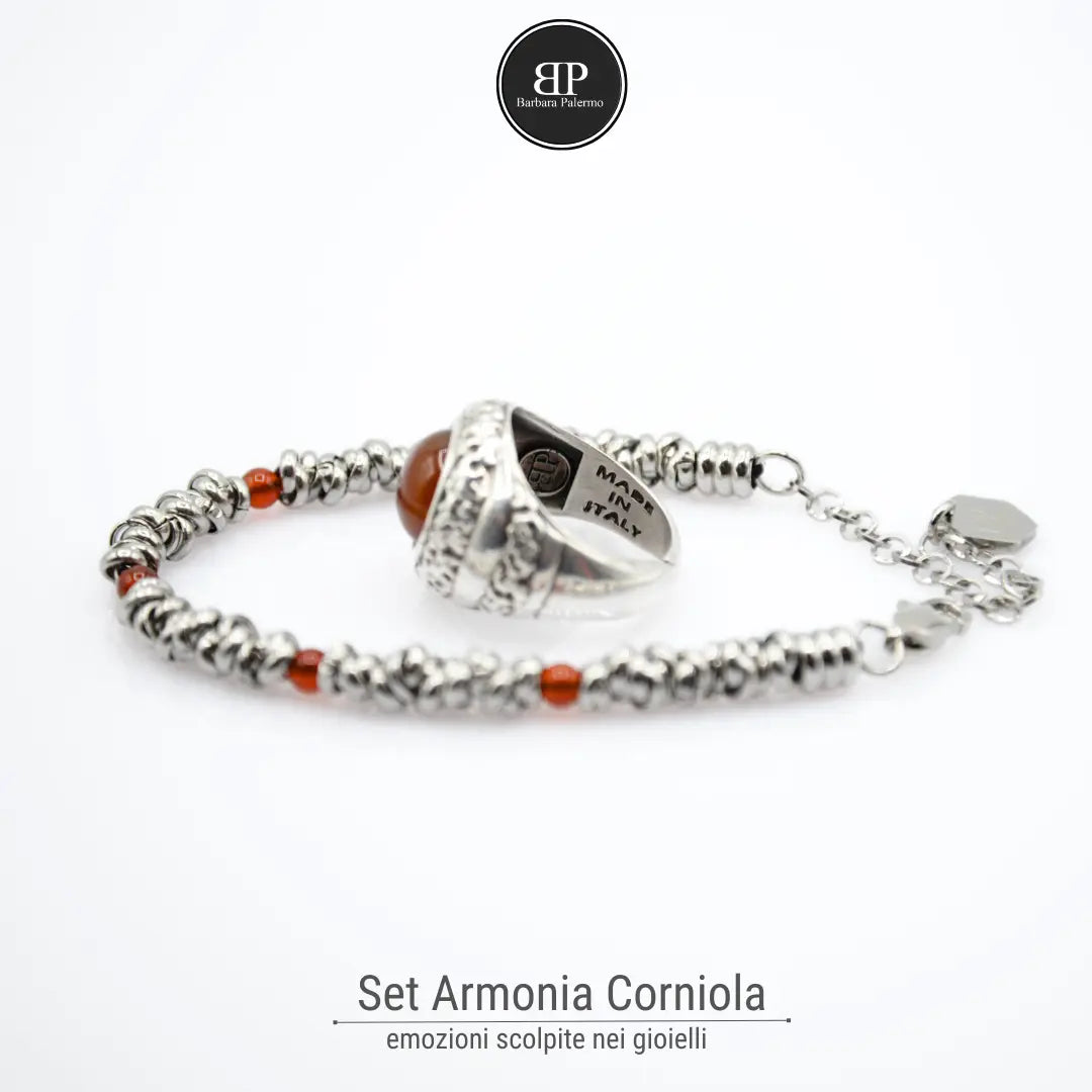 Karneol Harmonie Set: Ring & Armband