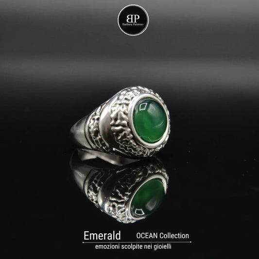 Anello Emerald: con giada verde - Riflesso di Natura Pura