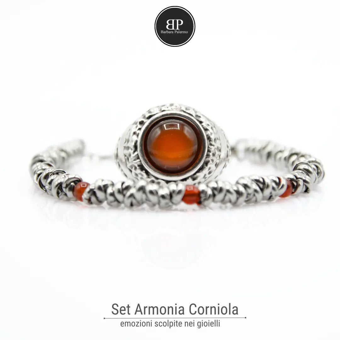 Karneol Harmonie Set: Ring & Armband