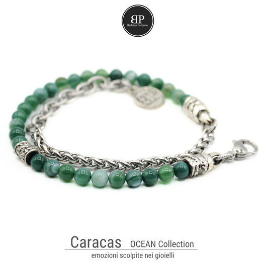 bracciale doppio gito agata verde