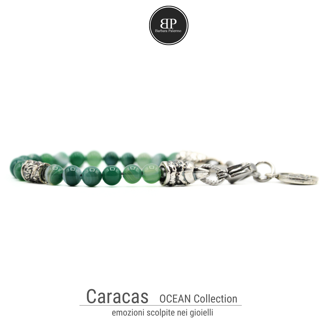 Bracciale Ocean in Agata verde Caracas