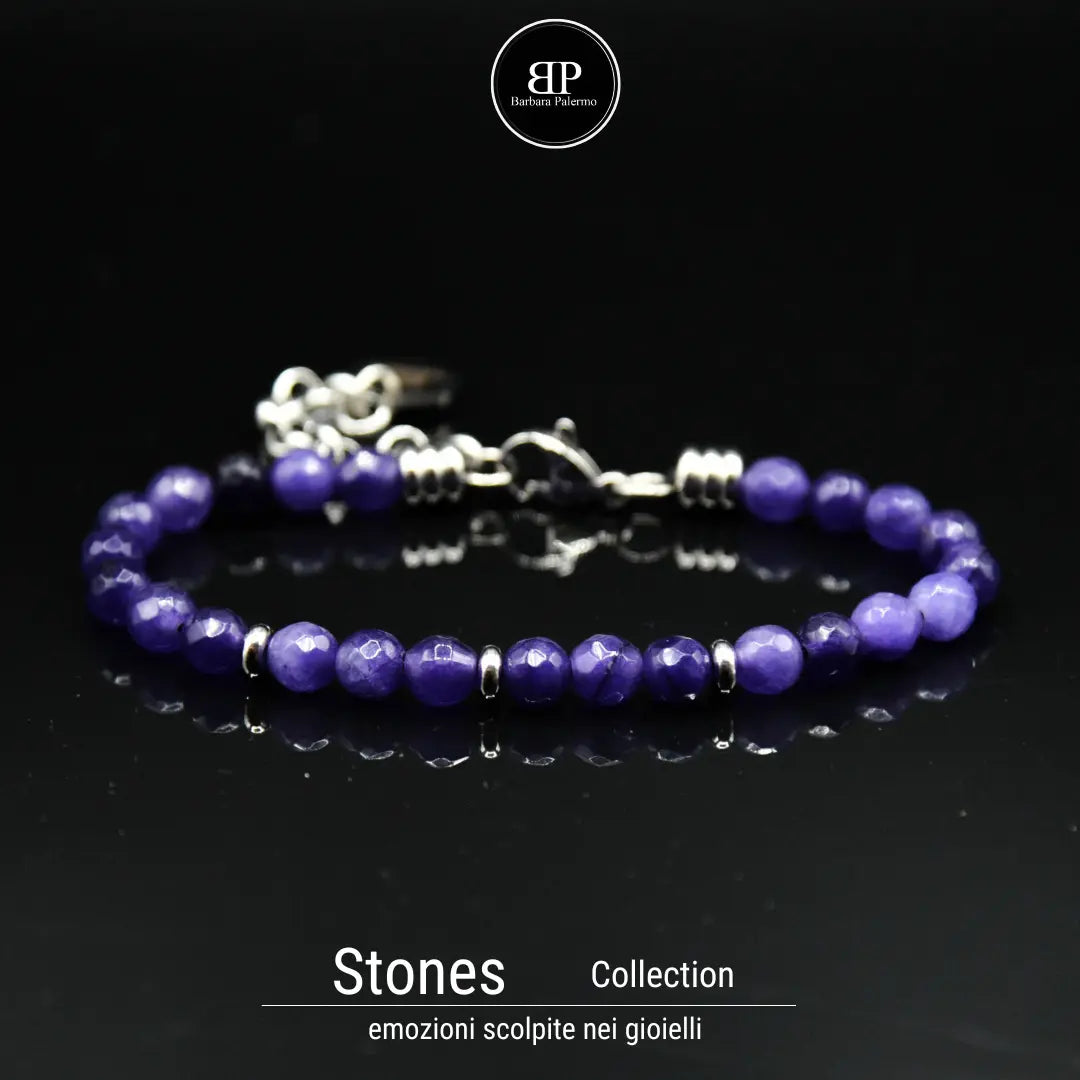 Stones: bracciale Agata sfacettata con moschettone