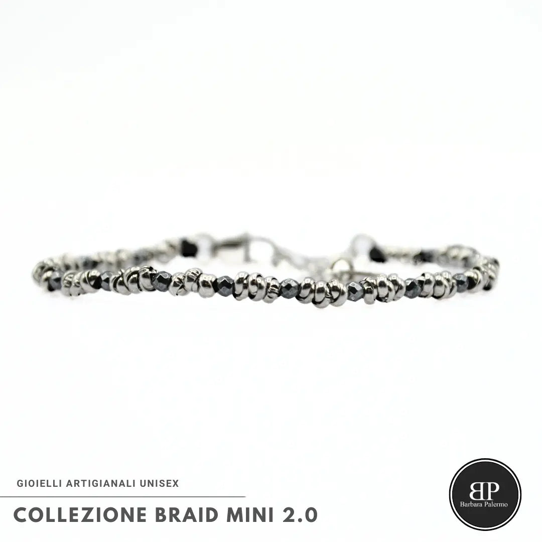 Braid Mini 2.0 Armband – Anthrazit-Hämatit