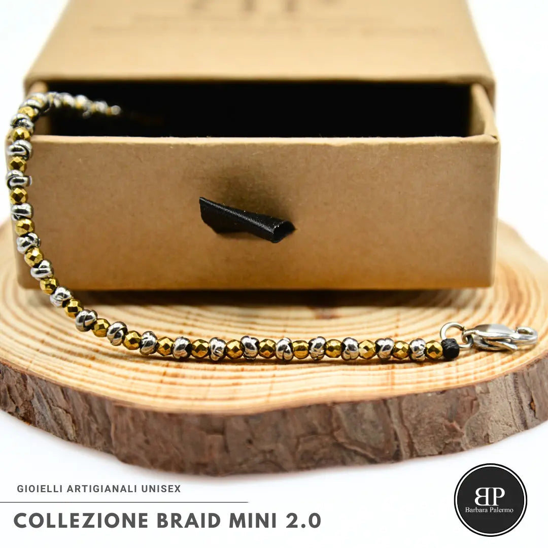 Bracciale Braid Mini 2.0 – Ematite Oro Lucida