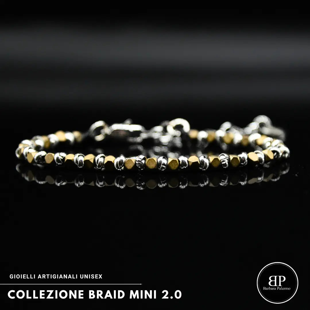 Bracciale Braid Mini 2.0 con Cubotti di Ematite Senape