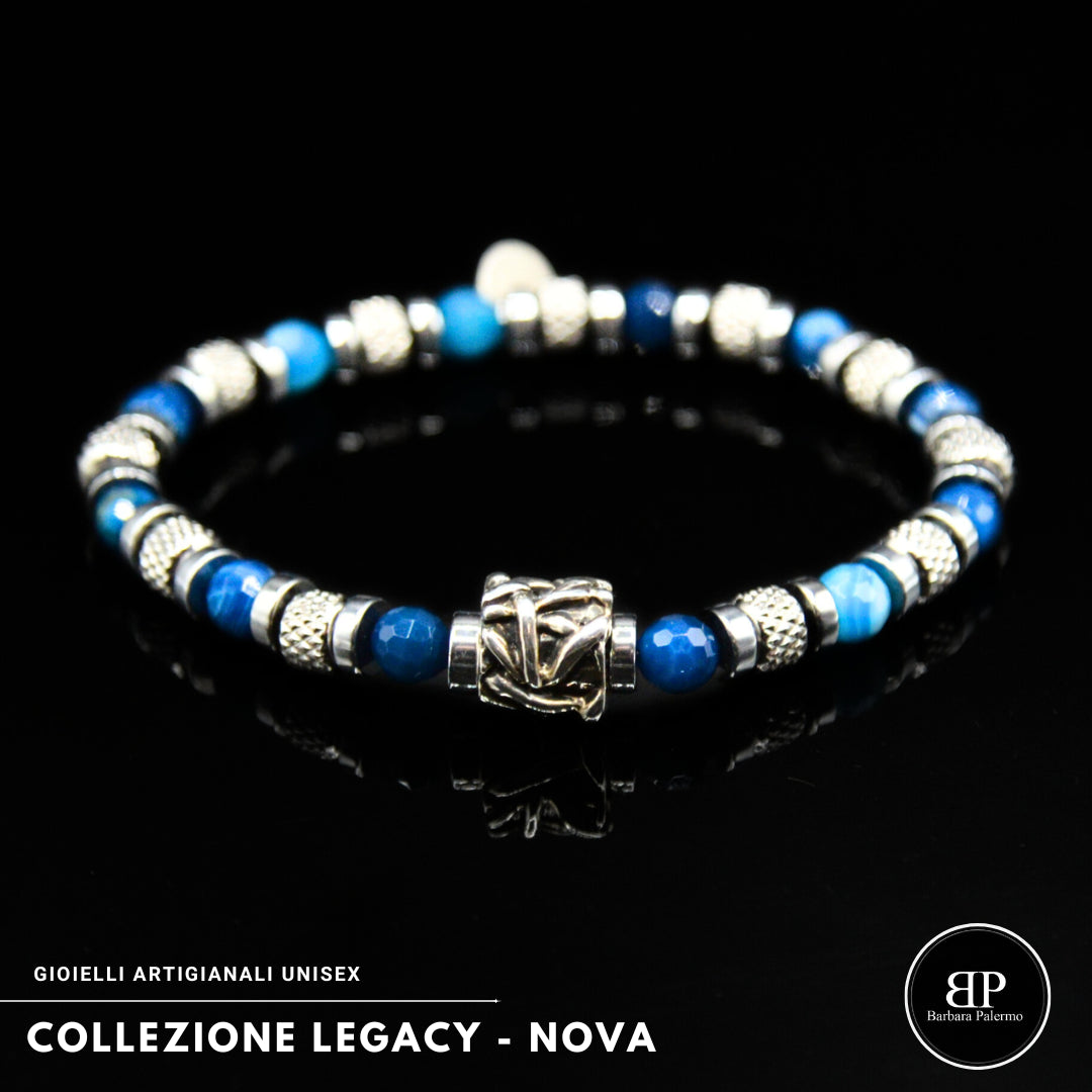 Lila Tigerauge-Armband PASSION mit Silberanschlüssen