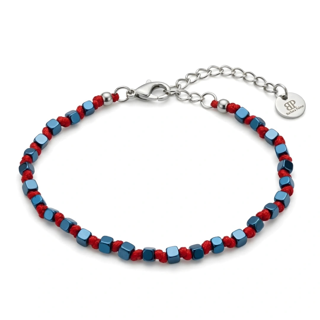 Bracciale Luminex Rosso Blu Cubi Blu