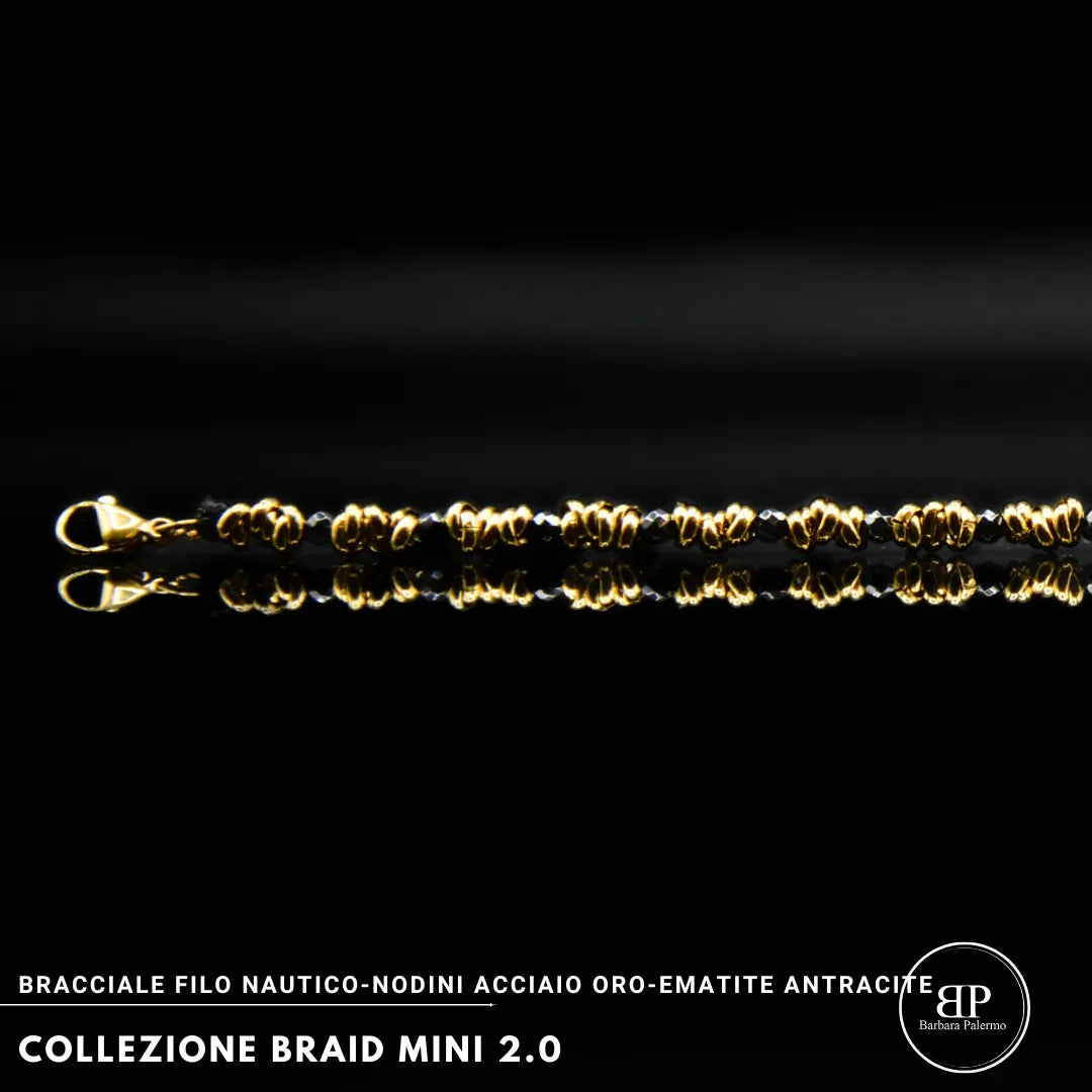 Bracciale Braid Mini 2.0 – Eleganza Antracite & Oro