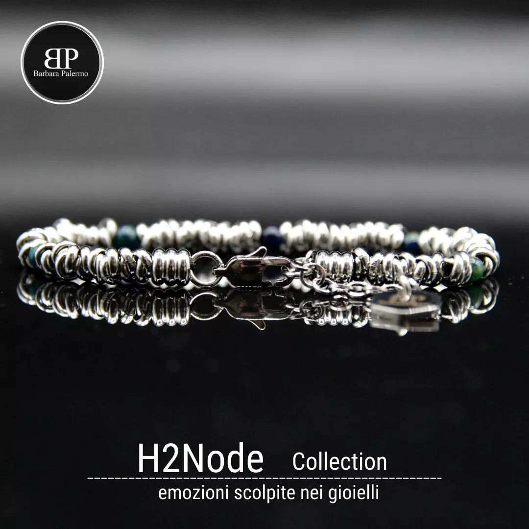 Bracciale H2Node con Azzurrite - Un Viaggio nel Blu Profondo