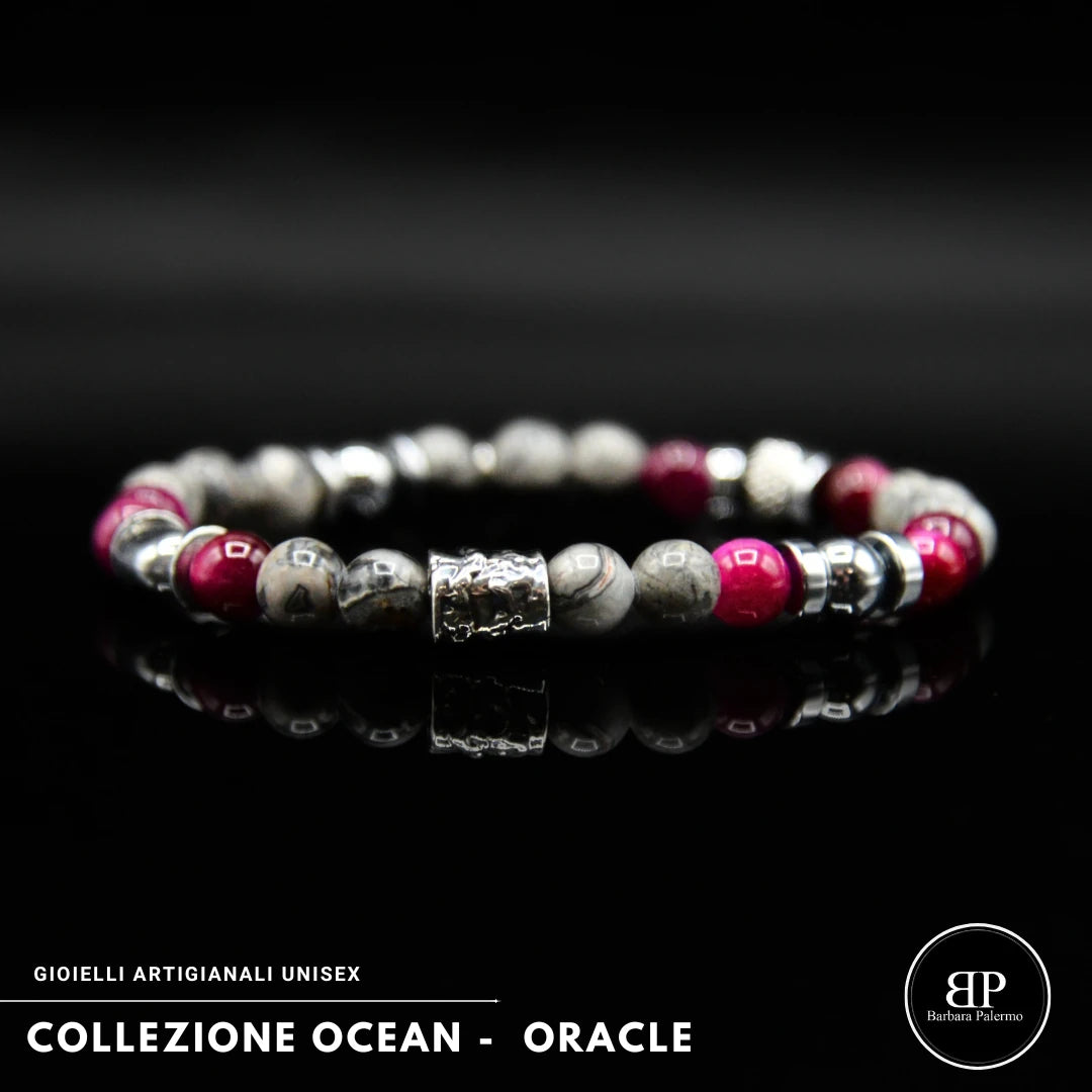 Lila Tigerauge-Armband PASSION mit Silberanschlüssen
