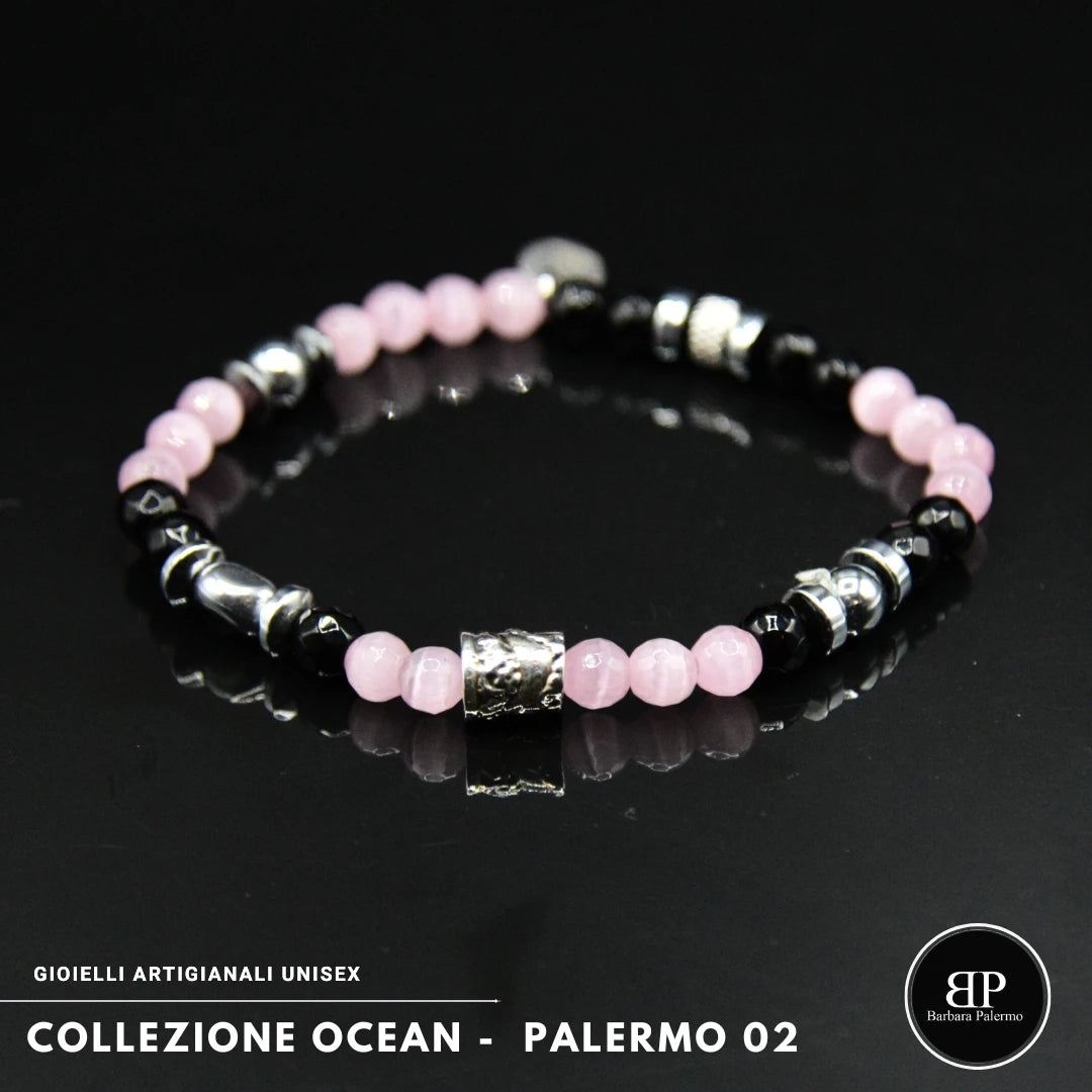 Lila Tigerauge-Armband PASSION mit Silberanschlüssen