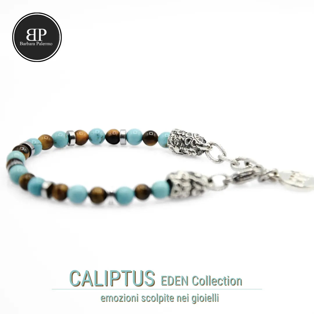 Caliptus-Armband: Essenz von Eden in Türkis und Tigerauge