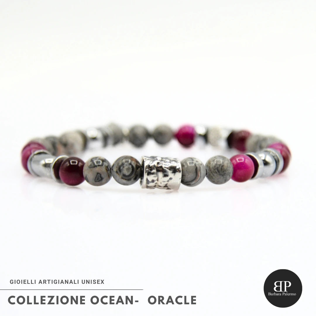 Lila Tigerauge-Armband PASSION mit Silberanschlüssen