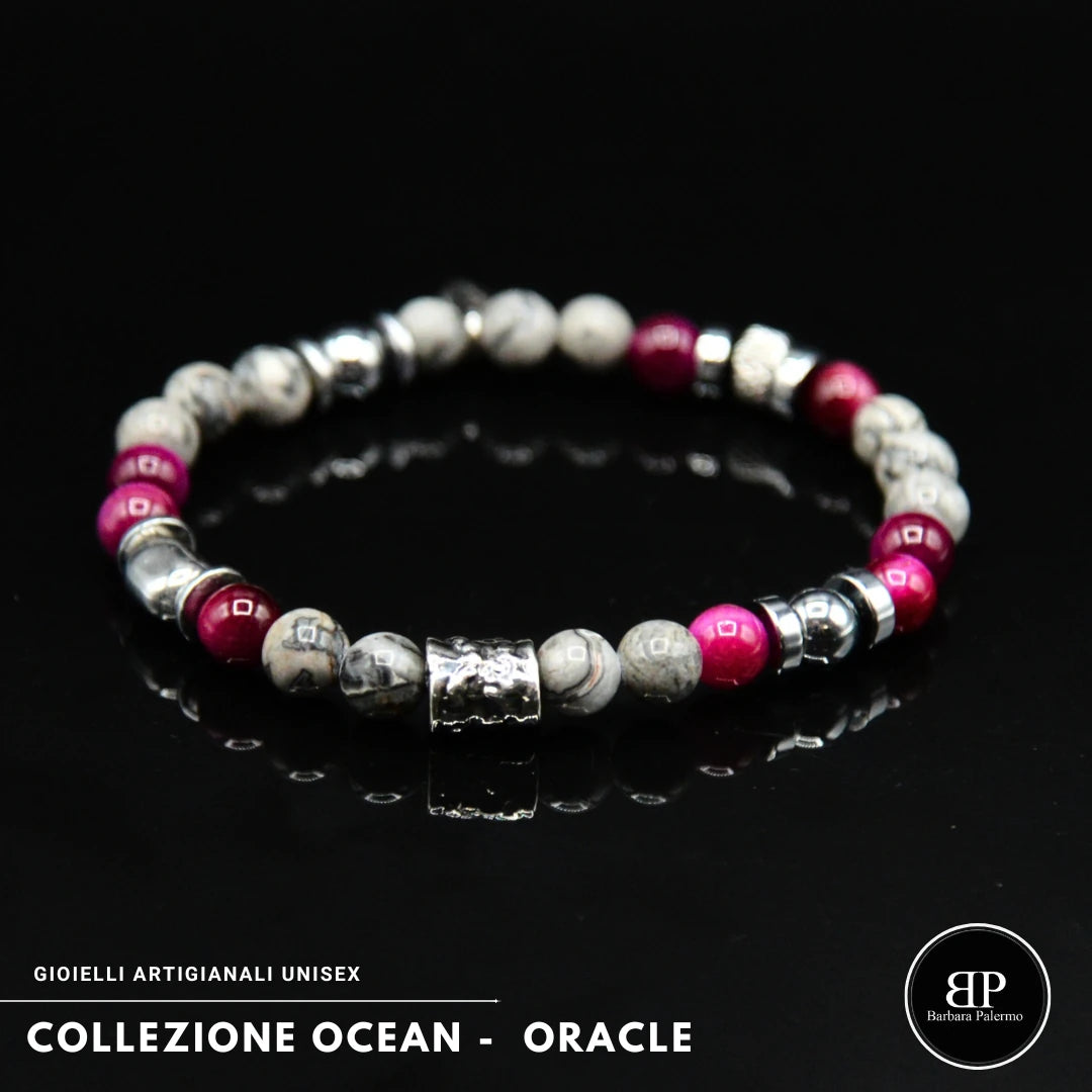Lila Tigerauge-Armband PASSION mit Silberanschlüssen