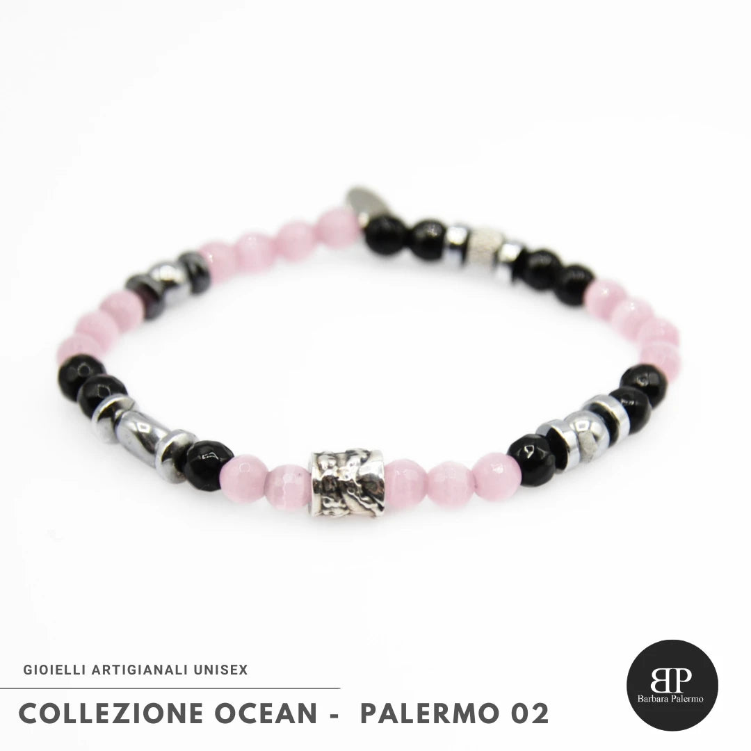 Lila Tigerauge-Armband PASSION mit Silberanschlüssen