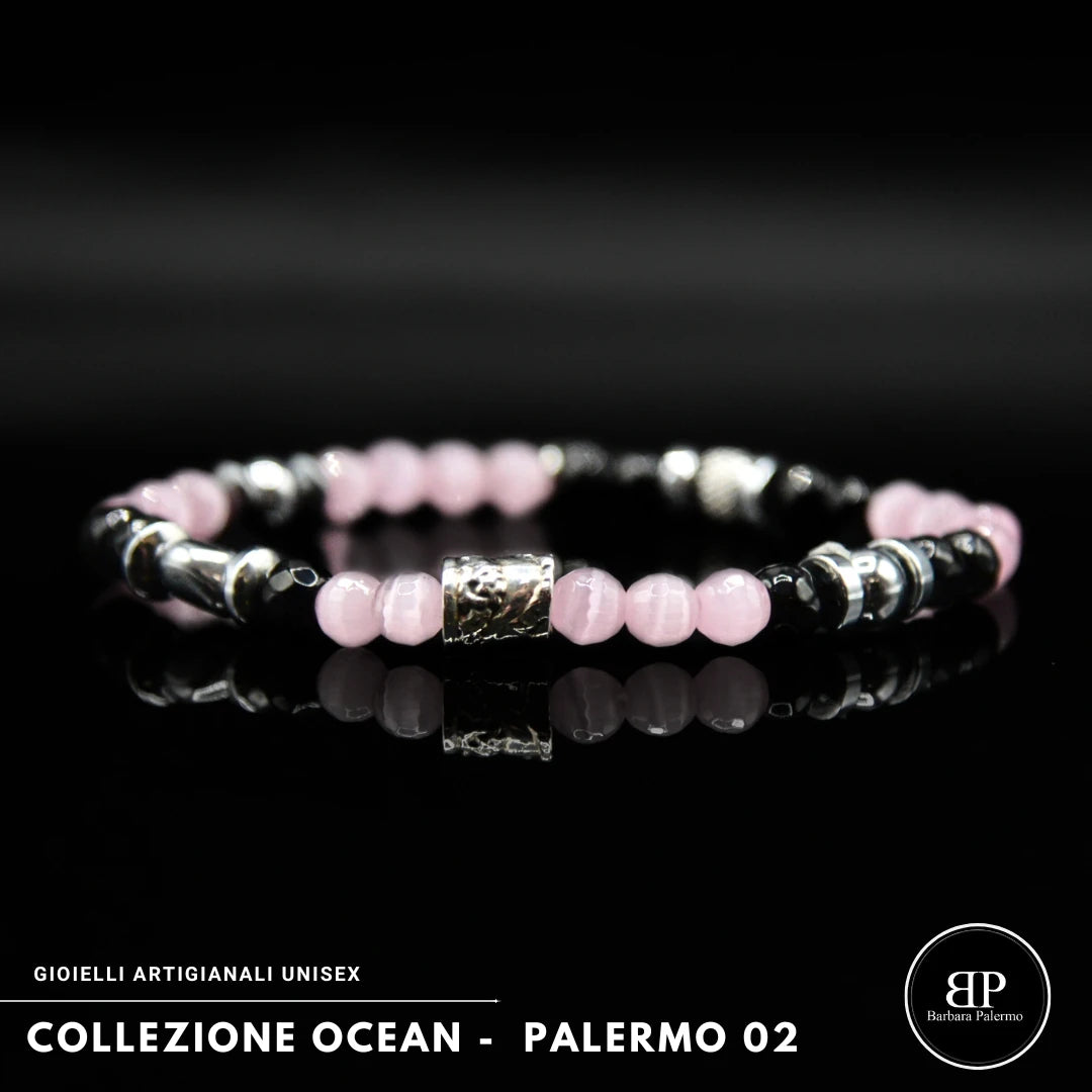 Lila Tigerauge-Armband PASSION mit Silberanschlüssen