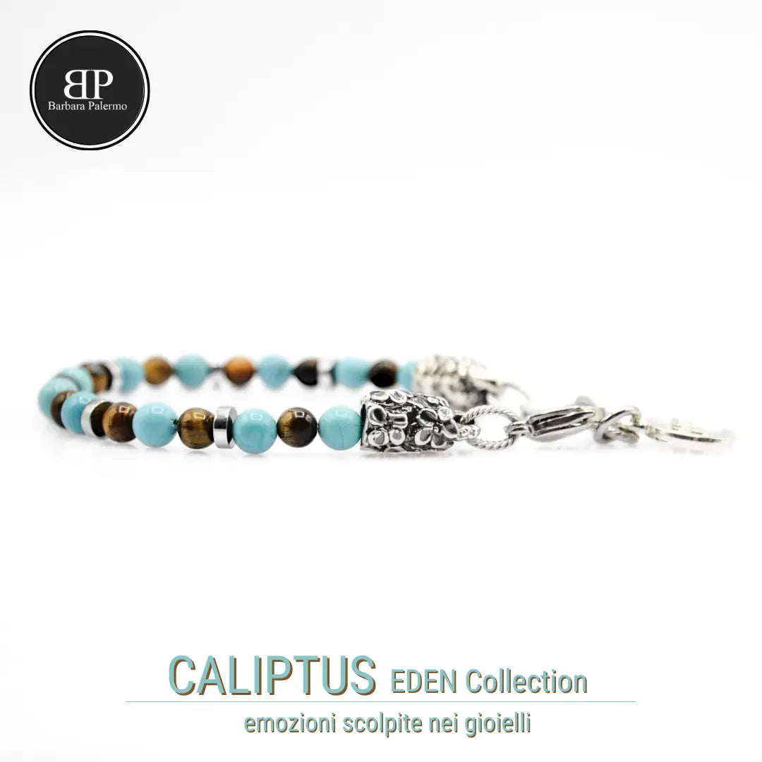 Caliptus-Armband: Essenz von Eden in Türkis und Tigerauge
