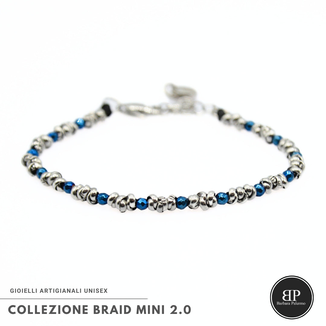 Braid Mini 2.0 Armband – 2 mm blauer Hämatit