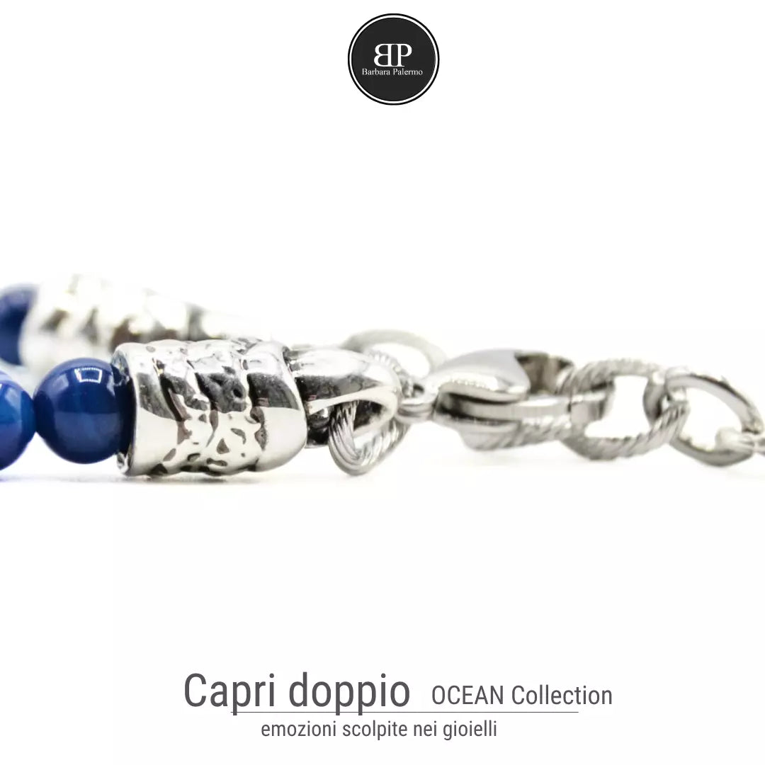 Bracciale Agata Blu doppio giro Ocean Capri