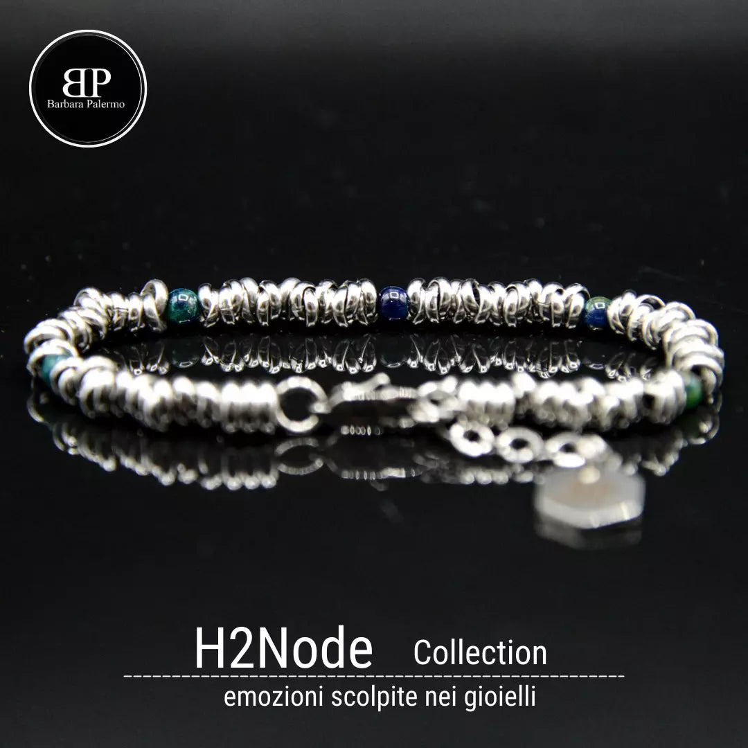 Bracciale H2Node con Azzurrite - Un Viaggio nel Blu Profondo