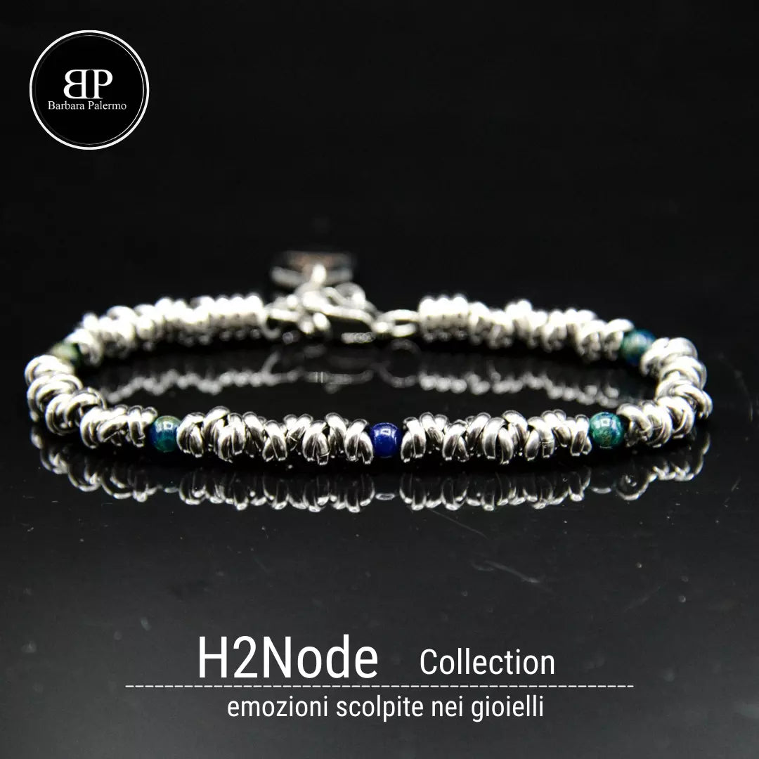 Bracciale H2Node con Azzurrite - Un Viaggio nel Blu Profondo