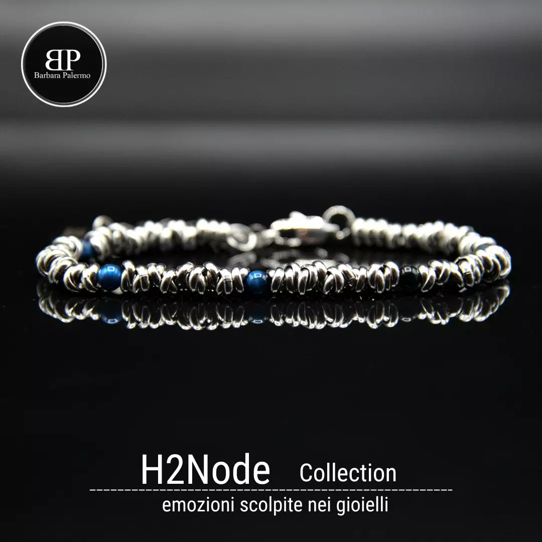 H2Node-Armband mit blauem Tigerauge