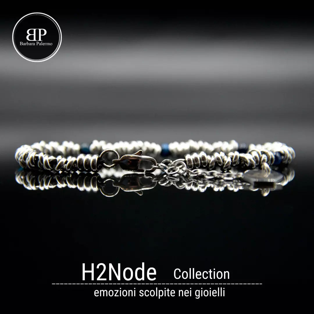 H2Node-Armband mit blauem Tigerauge