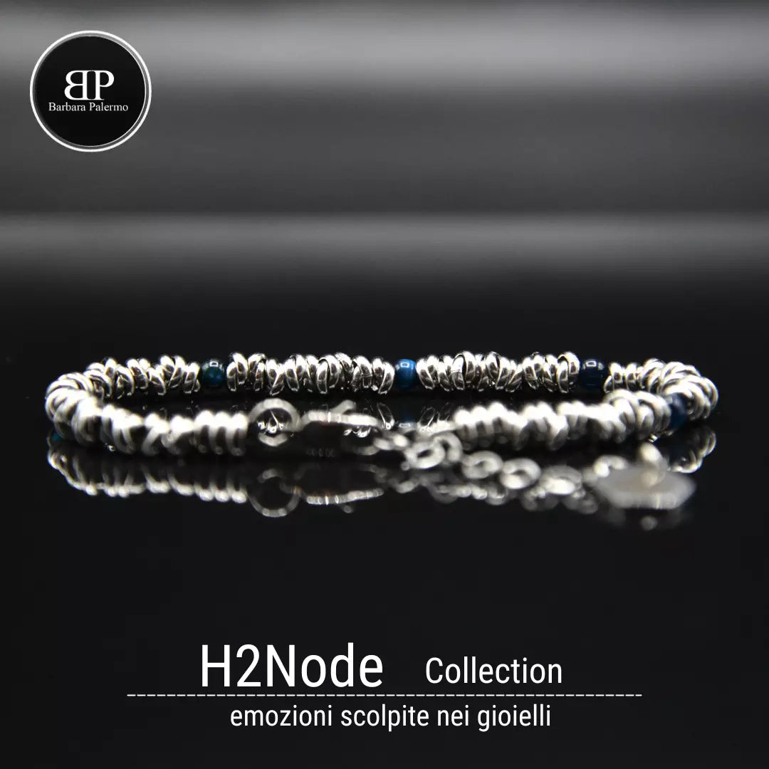 H2Node-Armband mit blauem Tigerauge