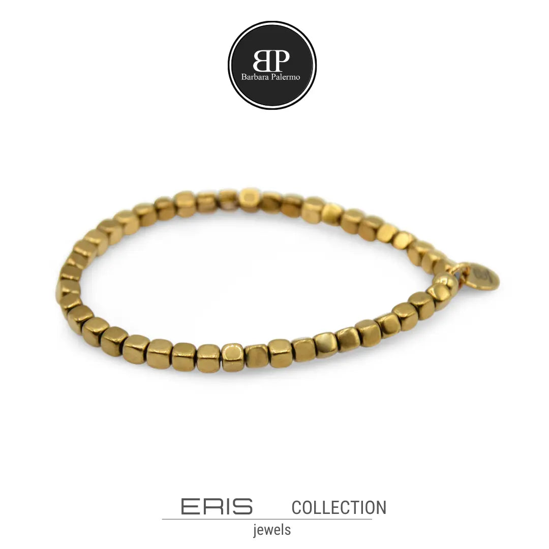 Bracciale con Cubotti in Ematite Oro 4mm