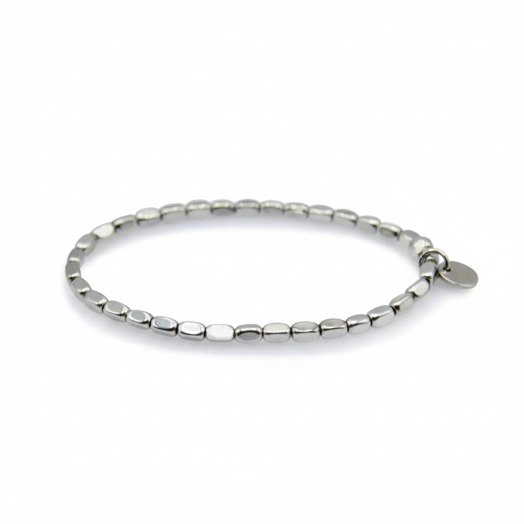 Bracciale Eris con Ematite Argento Rettangolare Stondata