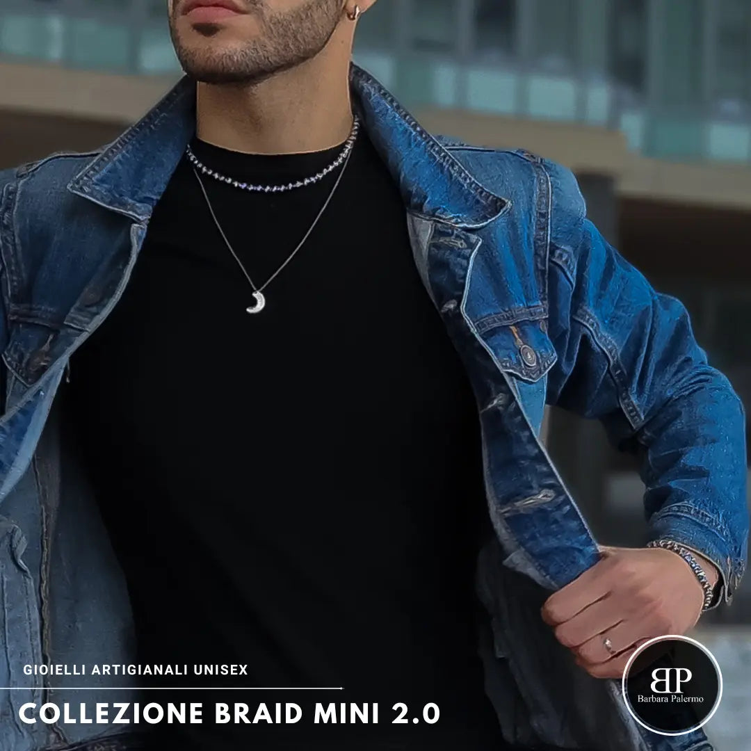 Bracciale Braid Mini 2.0 con Ematite Blu Elettrico
