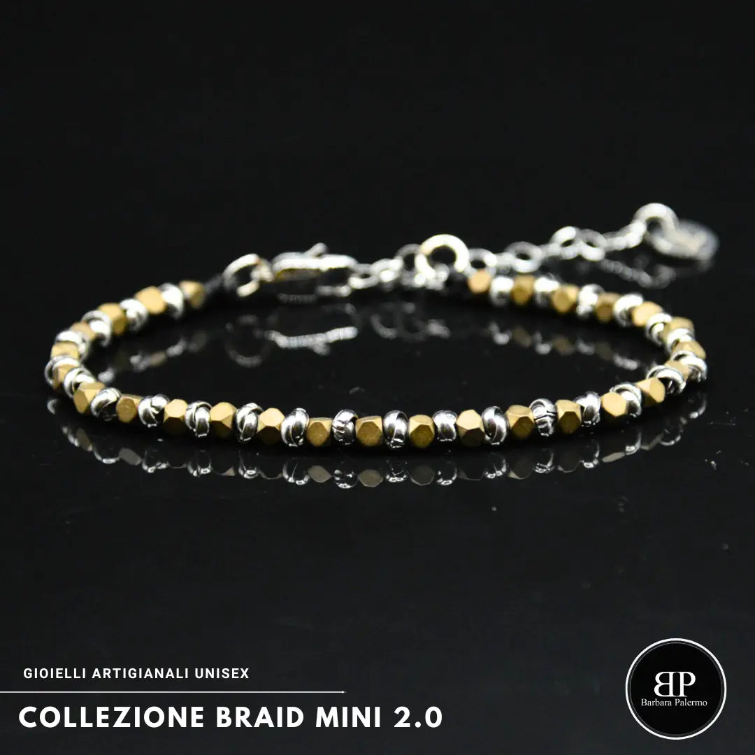 Bracciale Braid Mini 2.0 con Cubotti di Ematite Senape