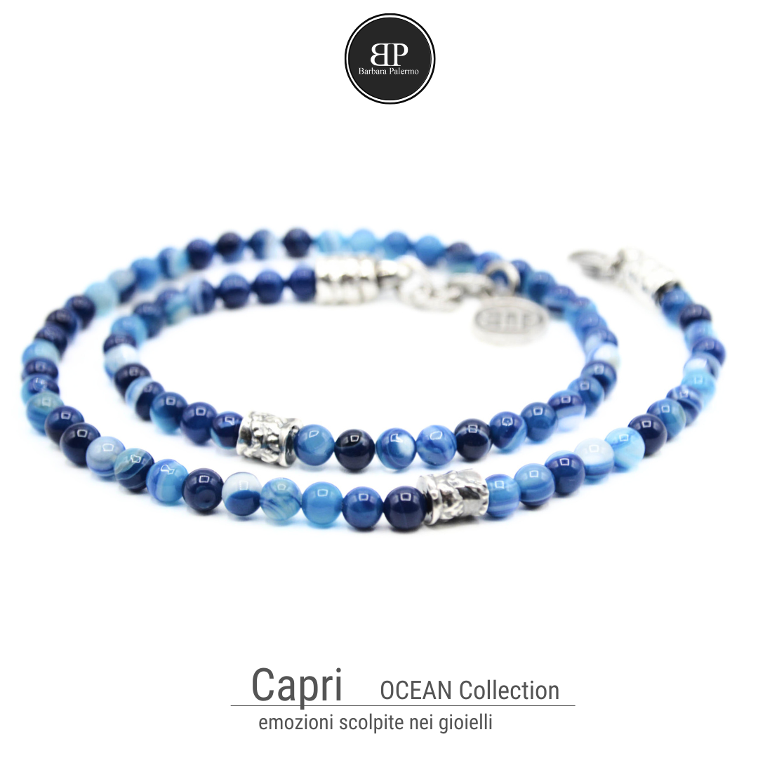 collana agata blu