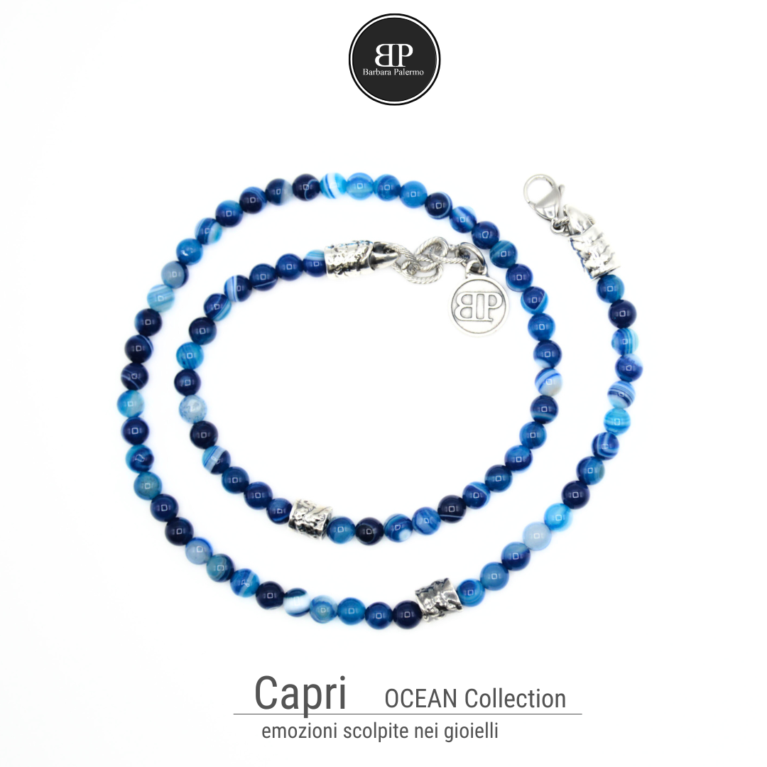 Collana Agata Blu Capri