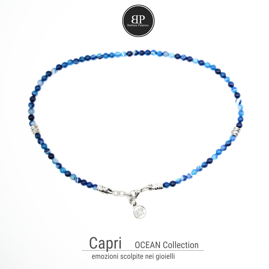 Collana Agata Blu Capri