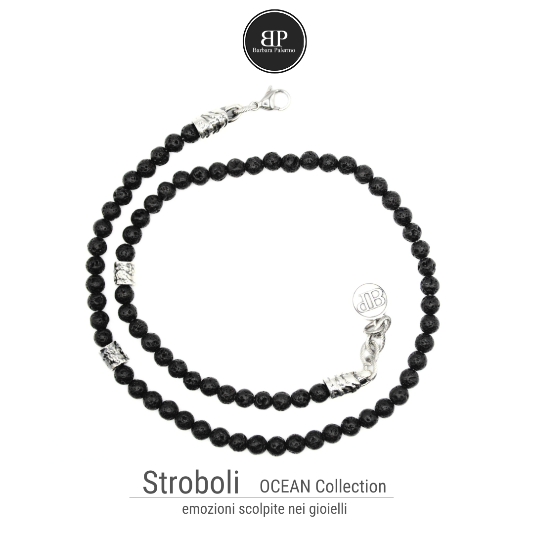 Collana in pietra lavica - Stromboli