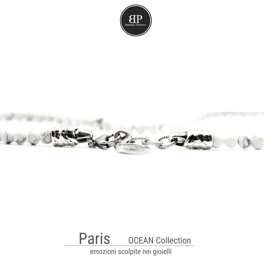Paris: collana con pietre bianche Howlite