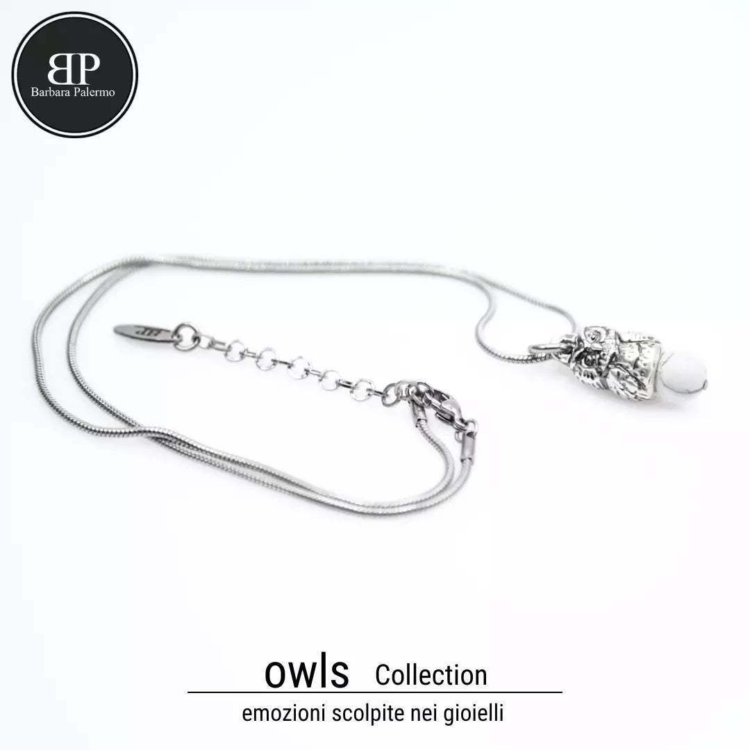Serenity: Collana Gufo con Pietra Howlite